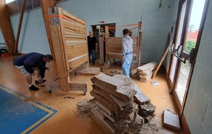 Remise en état des paillons d'entrainement